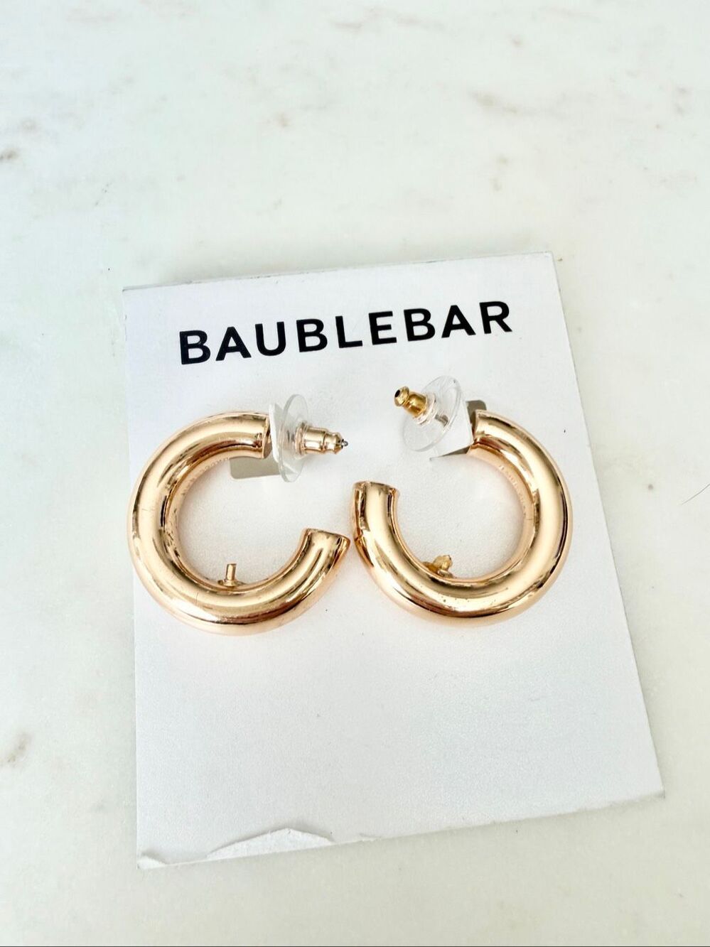 BaubleBar Gold Chunky Hoop Earri